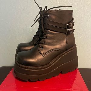 DEMONIA Shaker Platform Boots Black SALE Goth Punk Rave EDM Ghoul Shaker52